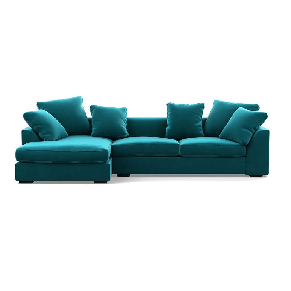 Heal's Cumulus LHF Corner Sofa Smart Velvet Petrol Black Feet 1
