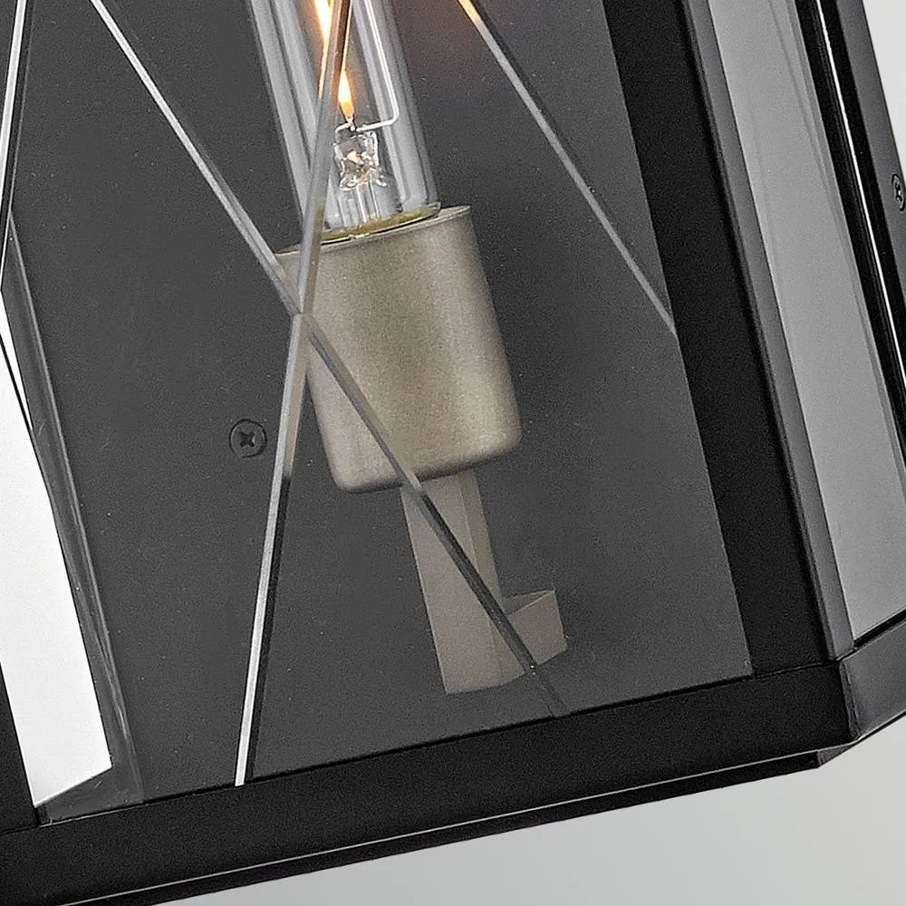 Netlighting Monte Medium Flush Wall Lantern Black IP44 5