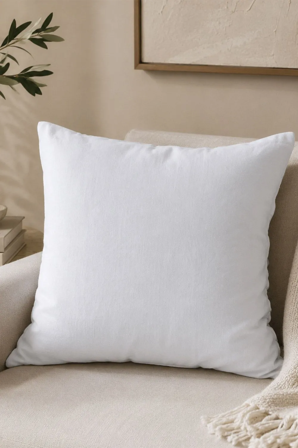 Homescapes European Linen Pillowcase, 60 x 60 cm in White 2