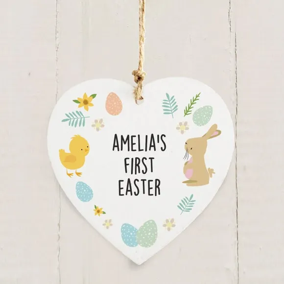 Personalised First Easter Heart Tree Decoration 4