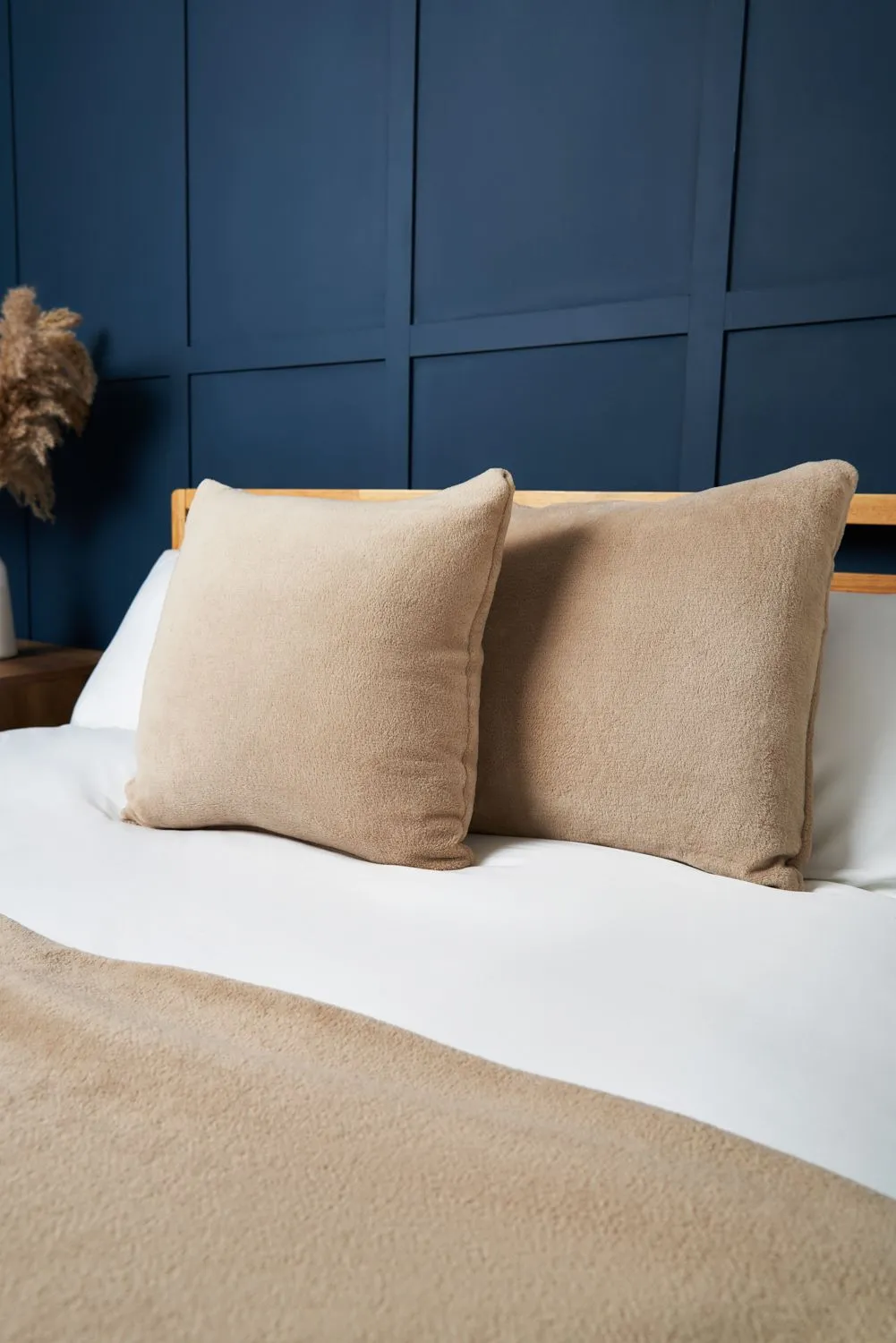 BHS Microfleece Cushion in Beige 1