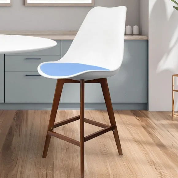 Fusion Living Soho White Plastic Bar Stool 1