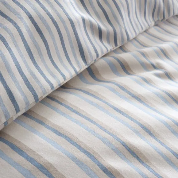 Emily Bond Brushed Somerset Stripe 100% Cotton Duvet Cover & Pillowcase Set 3