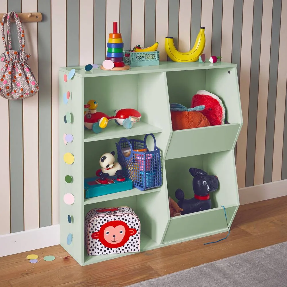 sweeek Children's storage unit, 3 shelves & 2 storage spaces in Green 4