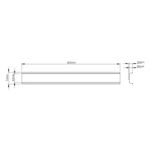 Be Modern Botanica 602mm Horizontal Profile Rail - Matt Black 2