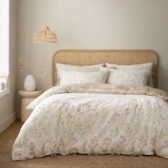 Lucia Floral Muslin 100% Cotton Duvet Cover & Pillowcase Set