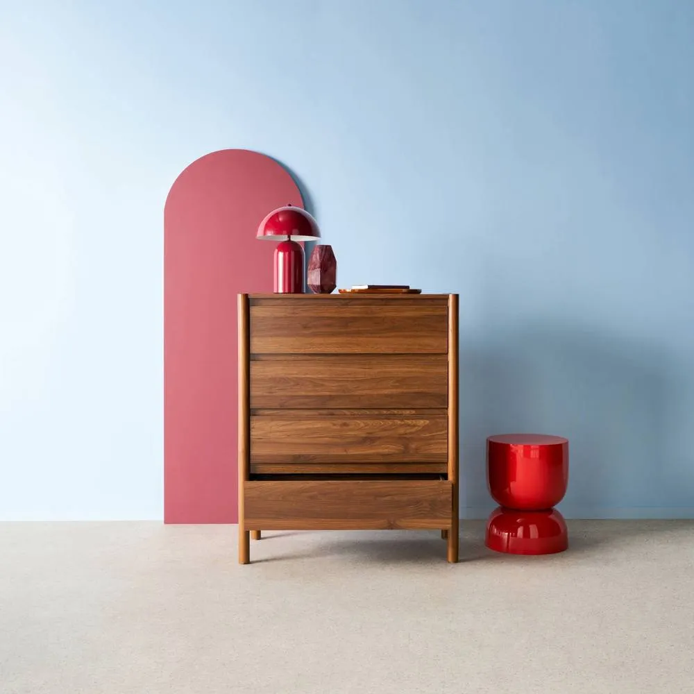 sweeek Wood effect chest of 4 drawers in Dark Brown 4