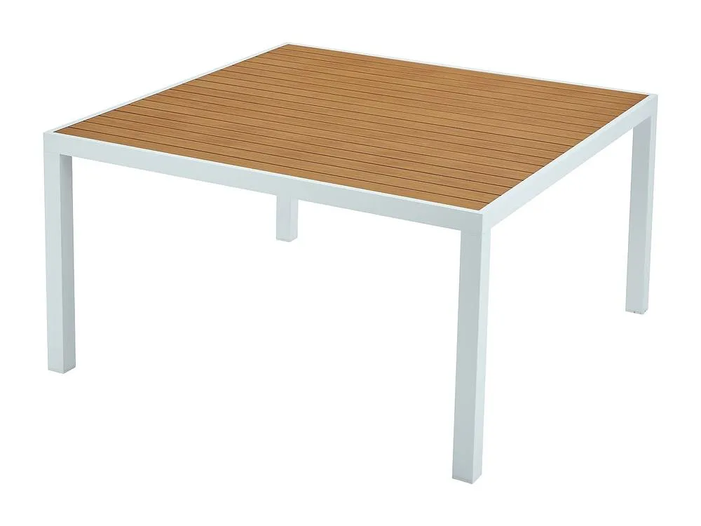 Vente-unique Aluminium Garden Dining Set: A Square Table W.22 Cm & 4 Stackable in White 5