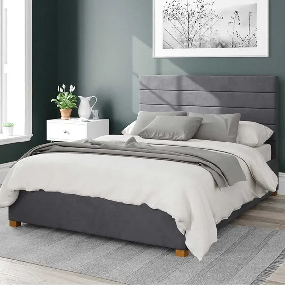 Kelly Plush Velvet Ottoman Bed Frame 1