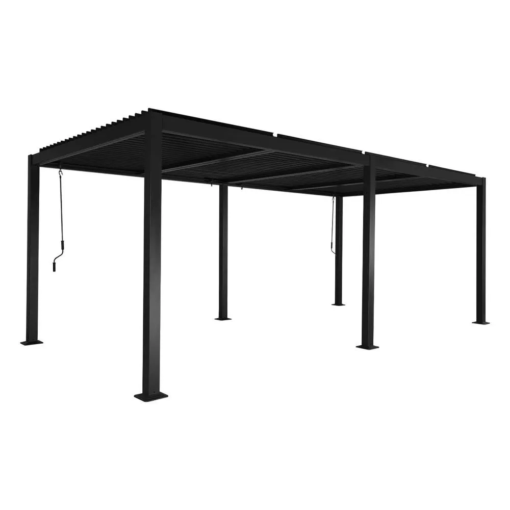 sweeek Louvered pergola aluminium & steel 6 x 3m in Black 4