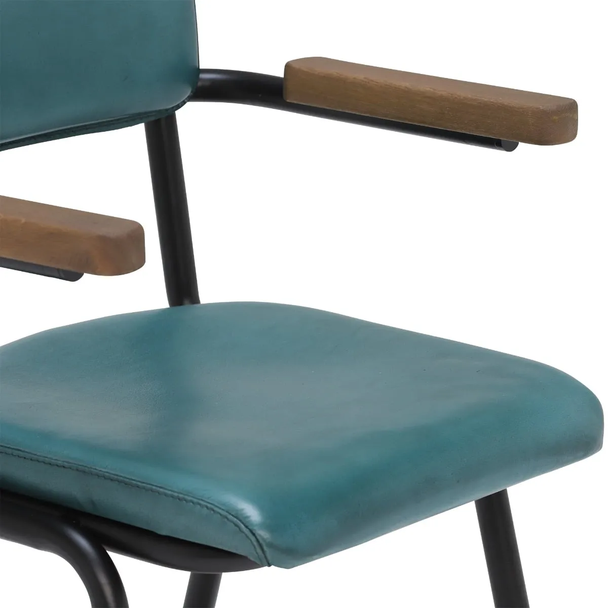 Pure Furniture Twyford Dining Chair With Arms, Blue Leather | Barker & Stonehouse 4