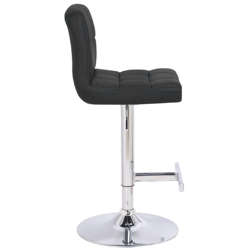 netfurniture Cuborn Black Bar Stool Padded Seat Height Adjustable 3