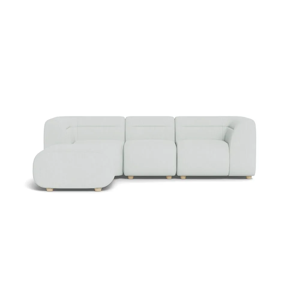 Heal's Lilli Left Hand Facing Corner Sofa Broadweave Tin Natural Beech Feet 1