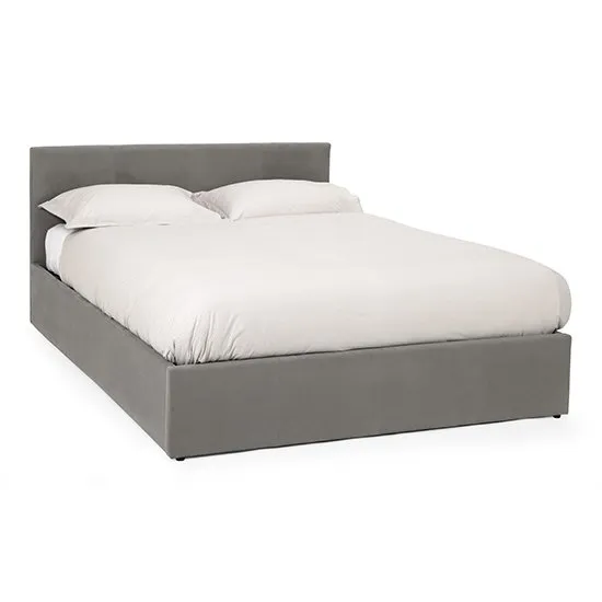 Evelyn Steel Fabric Upholstered Ottoman Single Bed