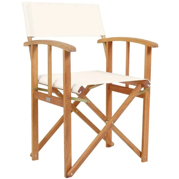 Charles Bentley Cream Wooden 2 Folding Directors Chairs 2