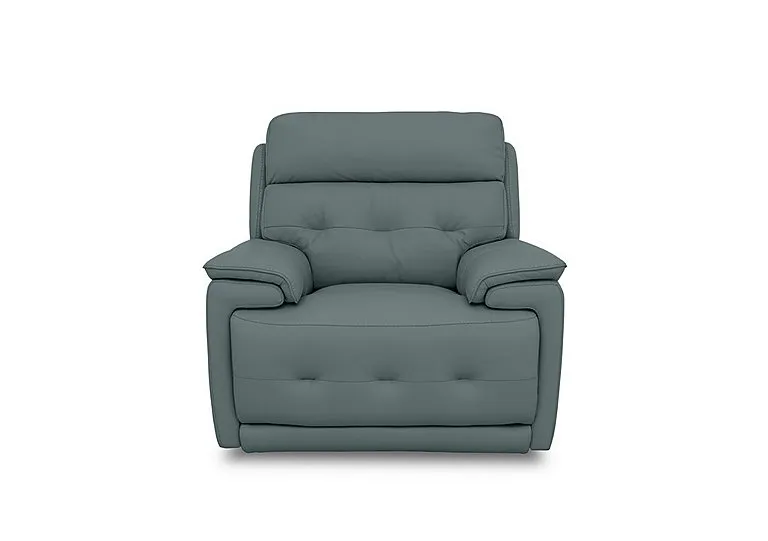 Brescia Leather Power Recliner Chair with Power Headrest - BV Lake Green