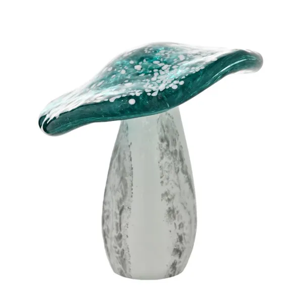 Objets d'Art Glass Teal Toadstool Ornament 2