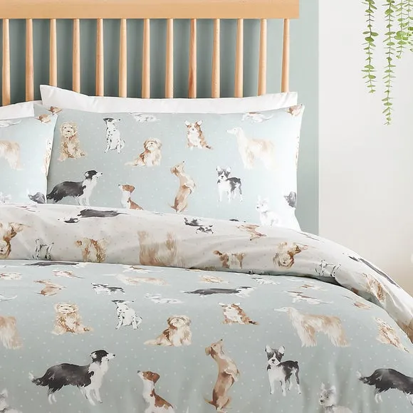 Cute Dogs Polycotton Duvet Cover & Pillowcase Set 2