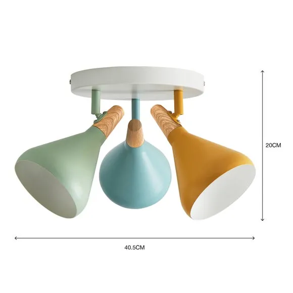 Elements Wolston 3 Light Semi Flush Spotlight 6