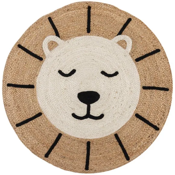 Jute Lion Round Rug 2
