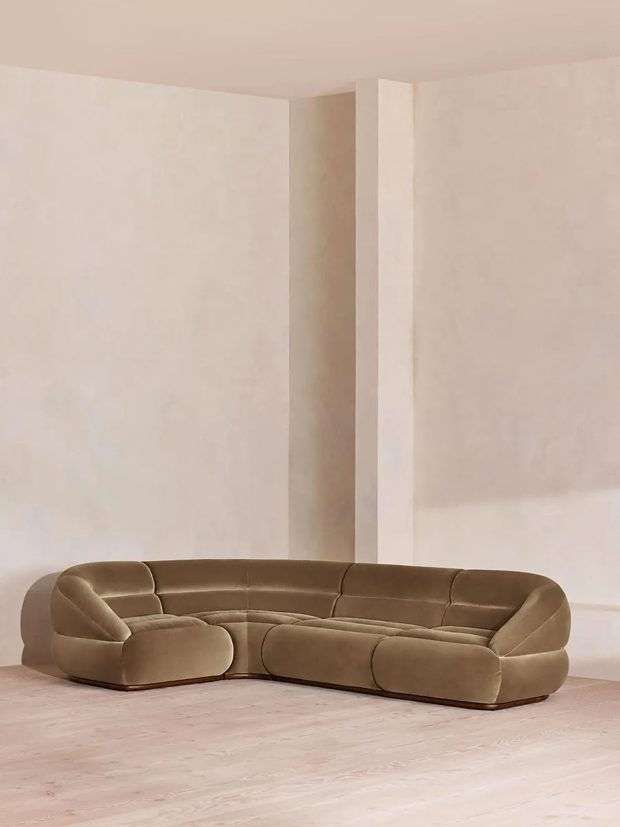 Edison Modular Sofa, L-Shape Sofa, Velvet, Truffle