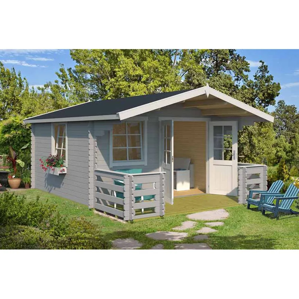 Lasita Maja Ltd Luna 2-Log Cabin, Garden Room, Home Office - L403.8xW530xH245.1 cm in Light Tan 5