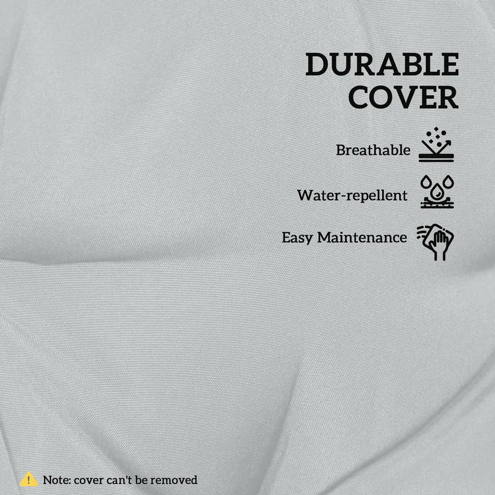 OUTSUNNY 42 x 42cm Replacement Garden Seat Cushion Pad with Ties, Light Grey 5