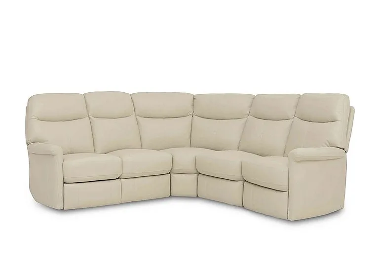 Compact Collection Lille Large Leather Corner Sofa - BV Bisque