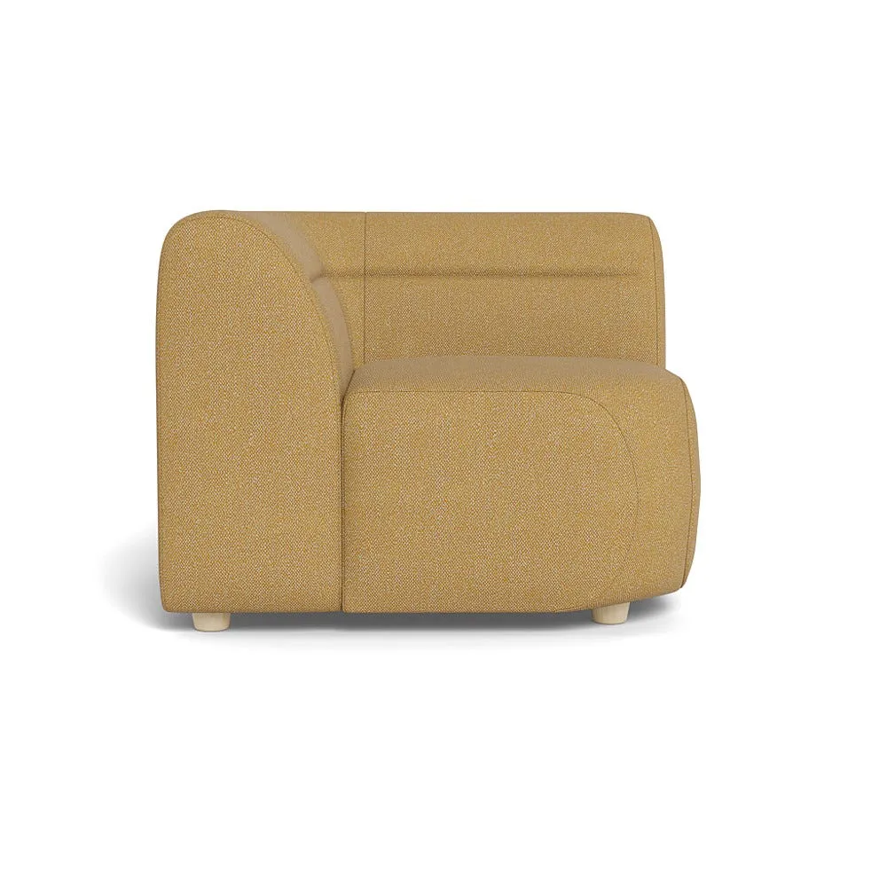 Heal's Lilli Connecting Corner Unit Boucle Tweed Citrine Natural Beech Feet 1