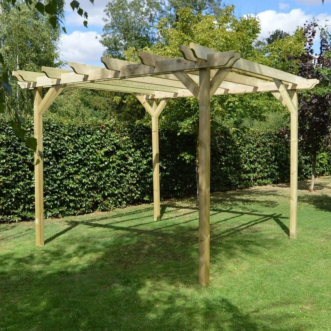 Rutland County Garden Furniture Ltd Double Garden Pergola - Wood - L180 x W480 x H270 cm - Light Green 3