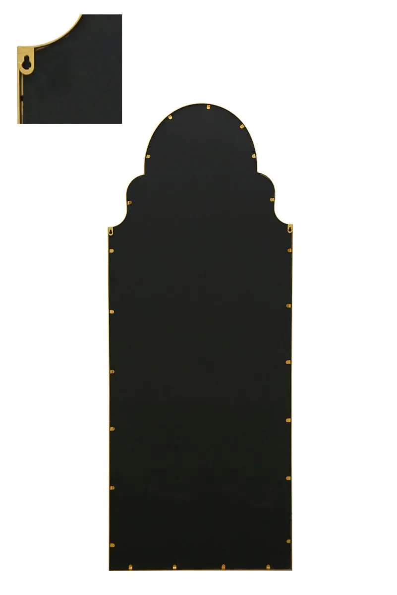 MirrorOutlet Gold Framed Arched Leaner/Wall Garden Mirror 71" x 28" (180x70CM) 5