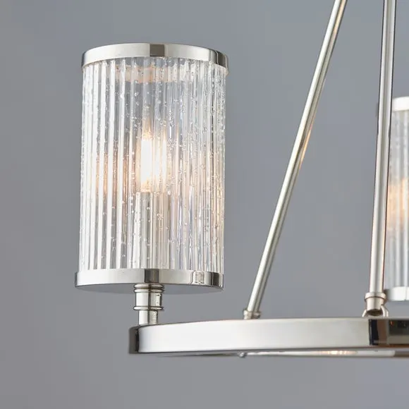 Vogue Easton Ribbed Glass Semi Flush Ceiling Light 3