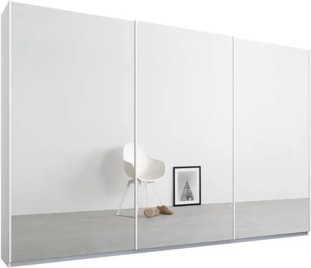 Malix 3 door 270cm Sliding Wardrobe, White Frame, Mirror Doors