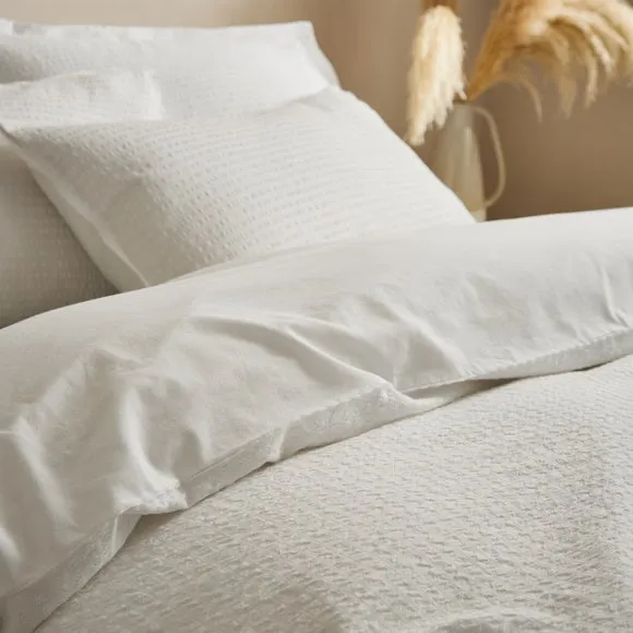 Seersucker Woven 100% Cotton Duvet Cover & Pillowcase Set 2