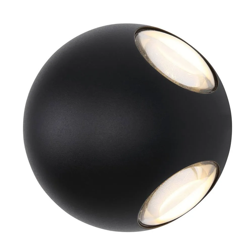 Netlighting Slice Outdoor Modern Wall Lamp Matt Black IP54 Glass Shade LED 3000K