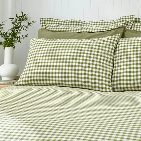 Portloe Woven Gingham 100% Cotton Duvet Cover & Pillowcase Set 2