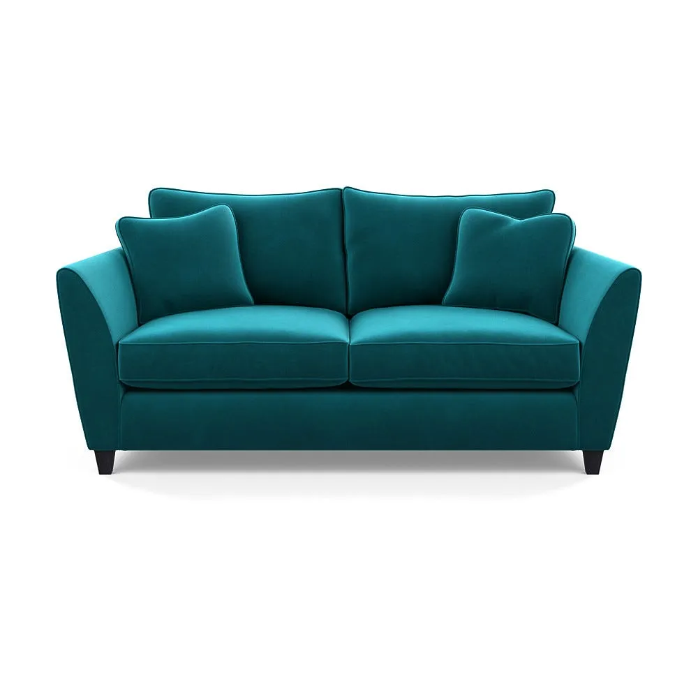 Heal's Torino 3 Seater Sofa Smart Velvet Petrol Black Feet 1