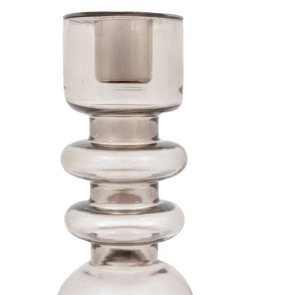 Amber Movera Glass Taper Candlestick Holder 3