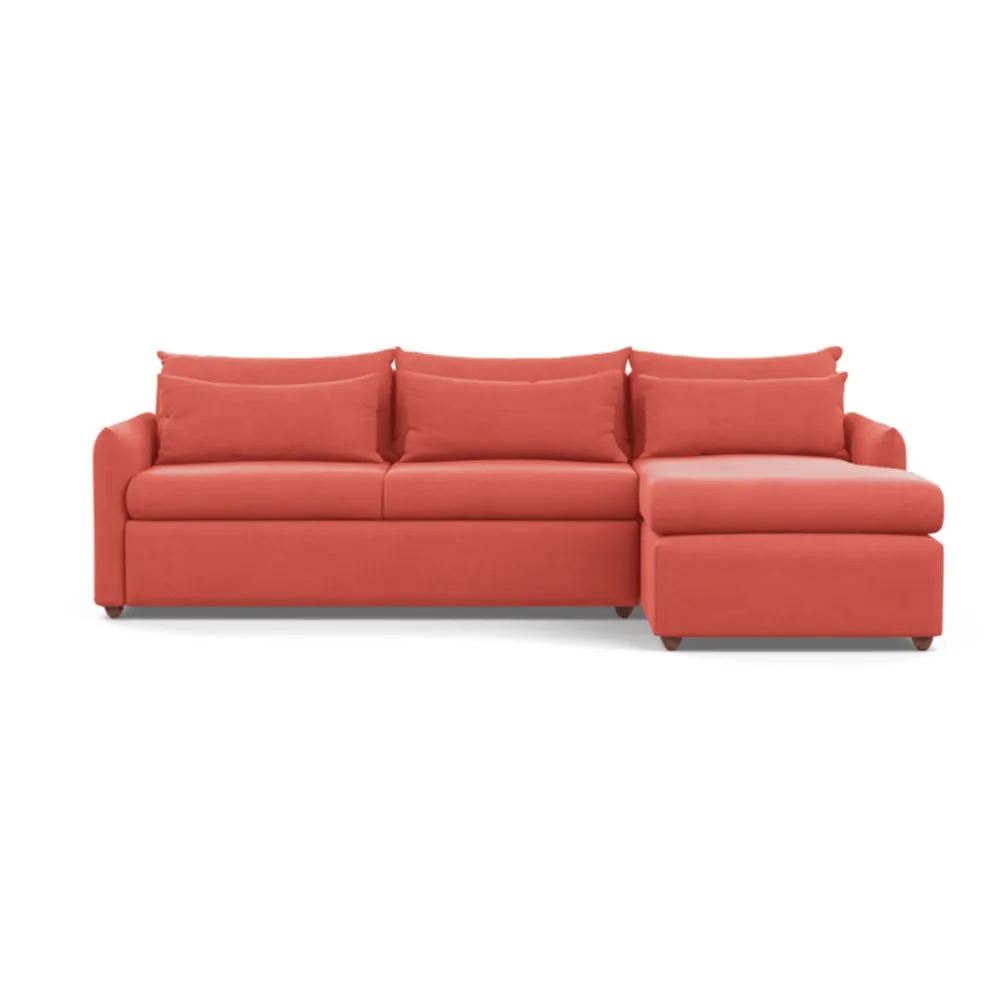 Heal's Pillow Large Right Hand Corner Chaise Linen Grenadine Chestnut Stain