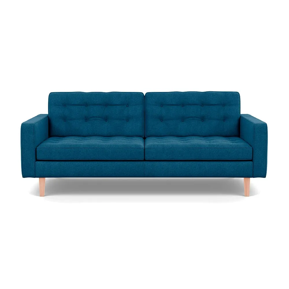 Heal's Hepburn 3 Seater St Moritz Wool Teal 149 Natural Feet 1