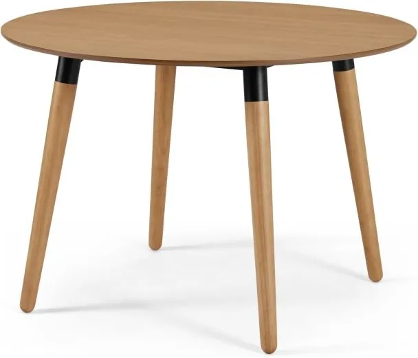 Edelweiss Round 4 Seat Dining Table, Oak and Black