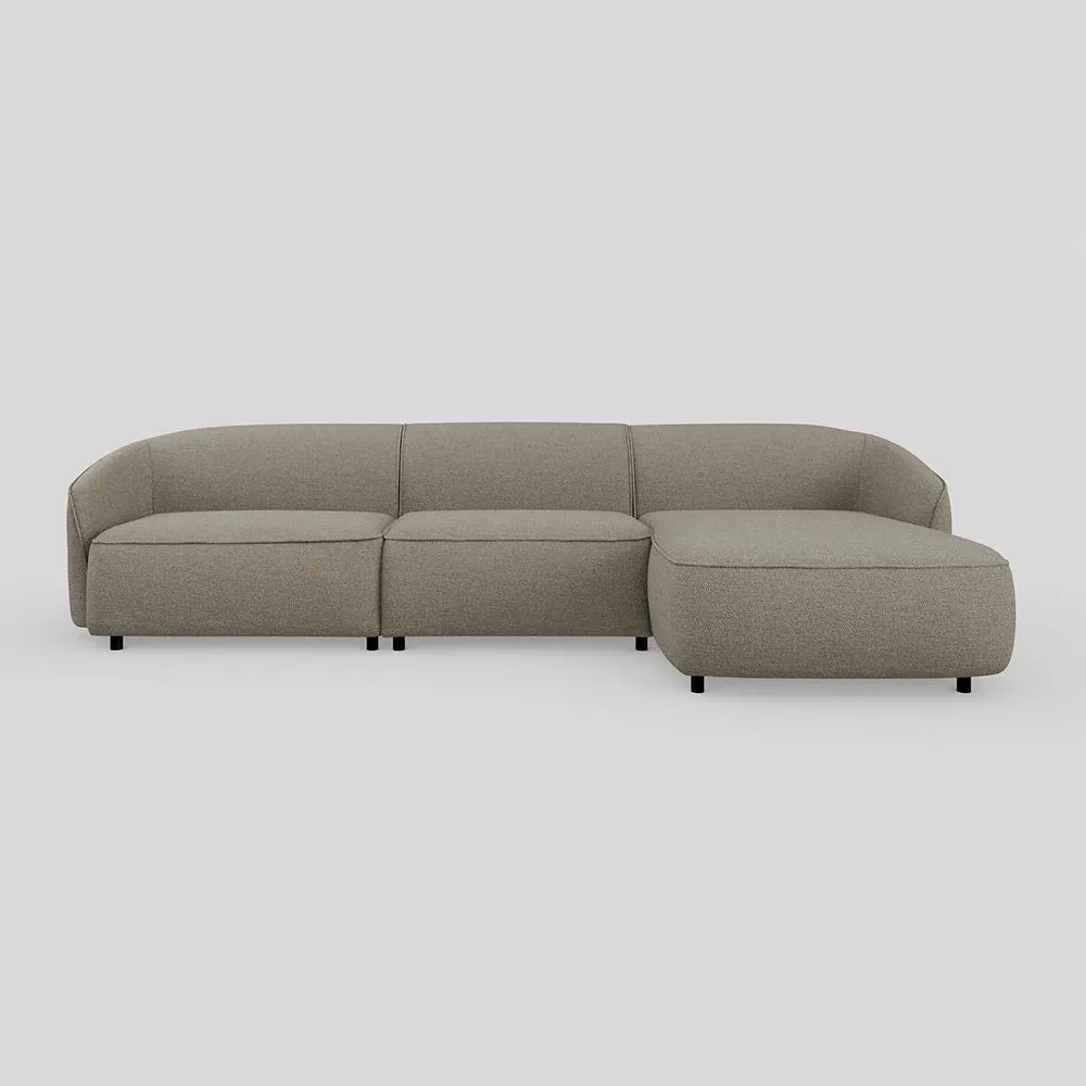 Heal's Aurelie Large Chaise Sofa RHF Broadweave Pebble 1