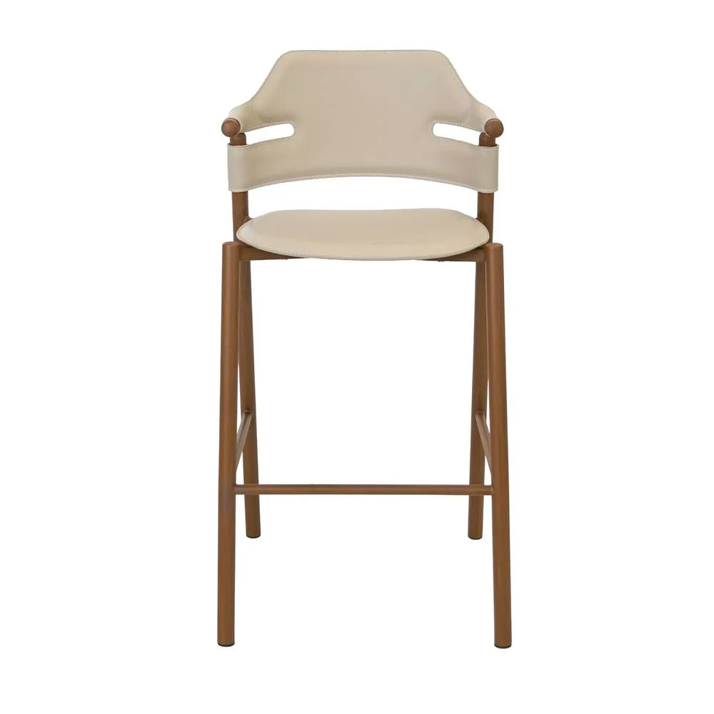 Angel Cerda Sand Regenerated Leather Stool in Light Sand 2