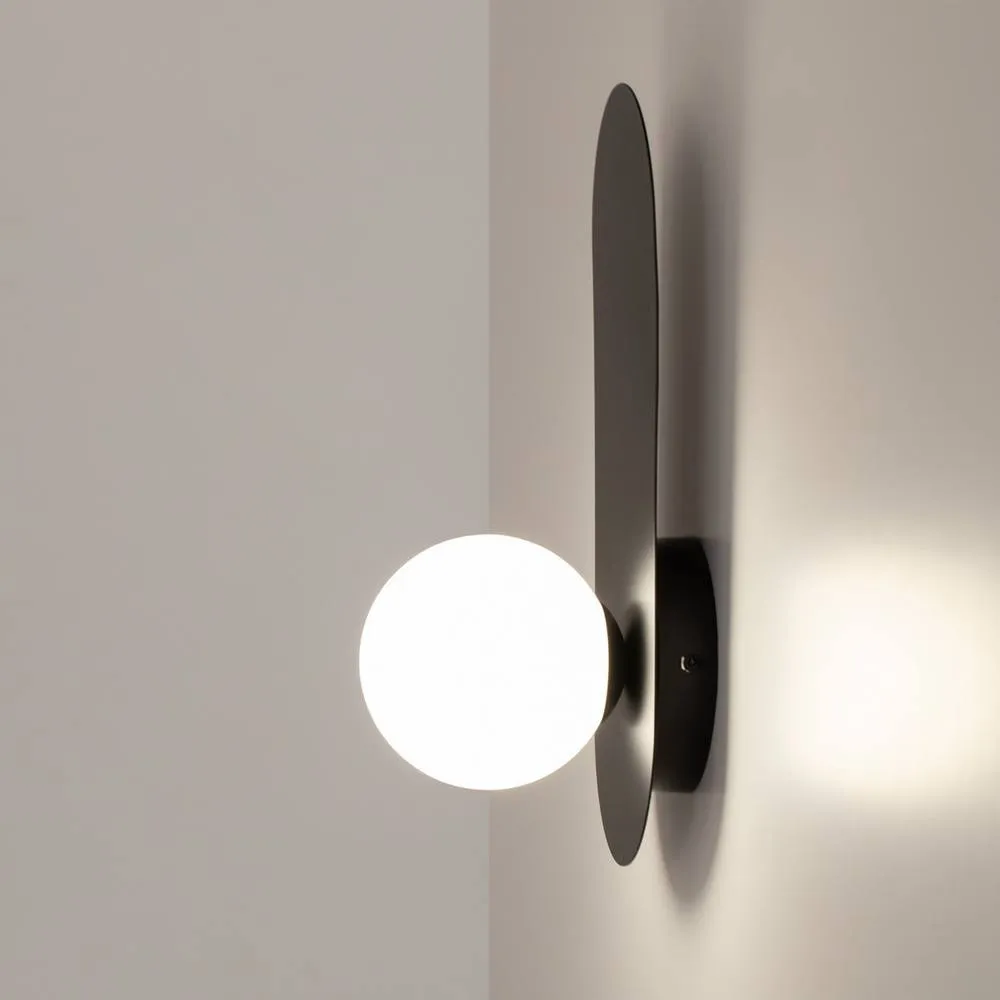 Netlighting Bao Modern Globe Wall Lights Black 1xG9 White Shade 5