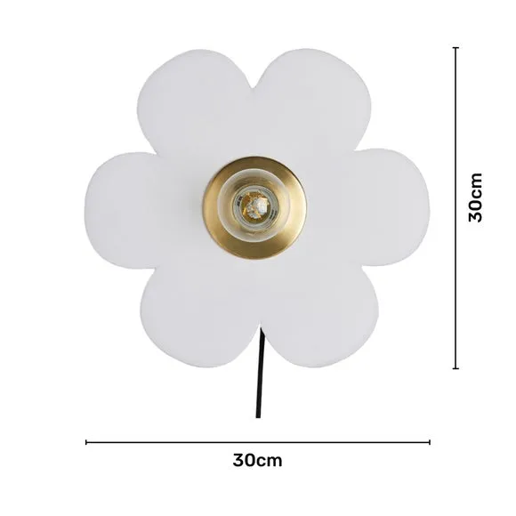 Flower Fabric Plug In Wall Light 6