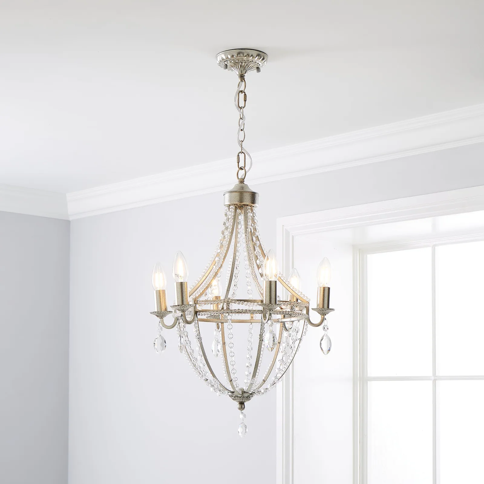 Eugenie 6 Light Chandelier Silver