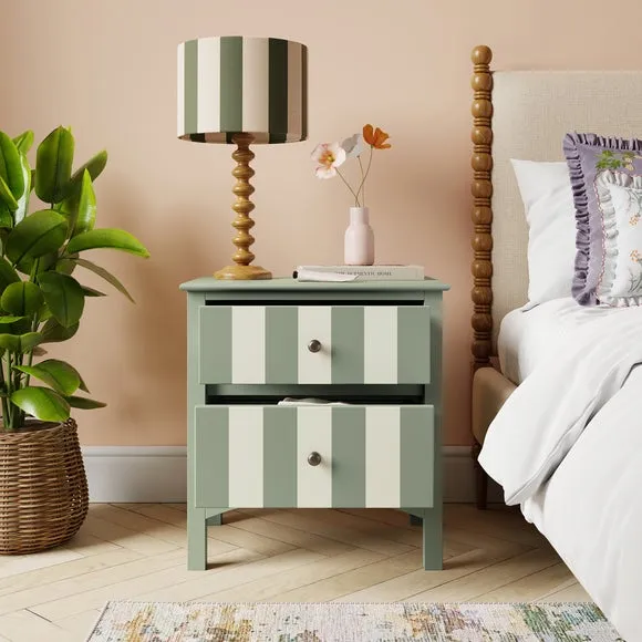 Beatrice Wide 2 Drawer Bedside Table 2