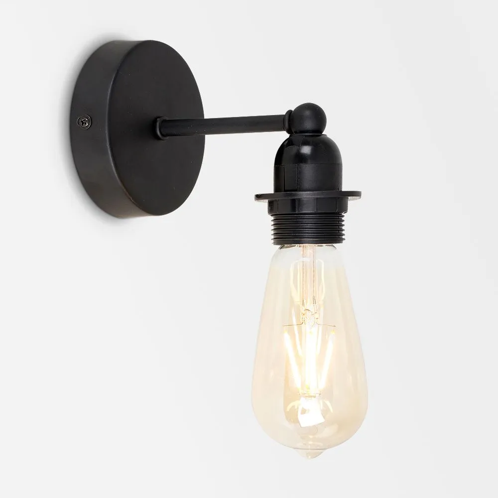 ValueLights Cambourne Black Indoor Wall Light Base Fitting 3