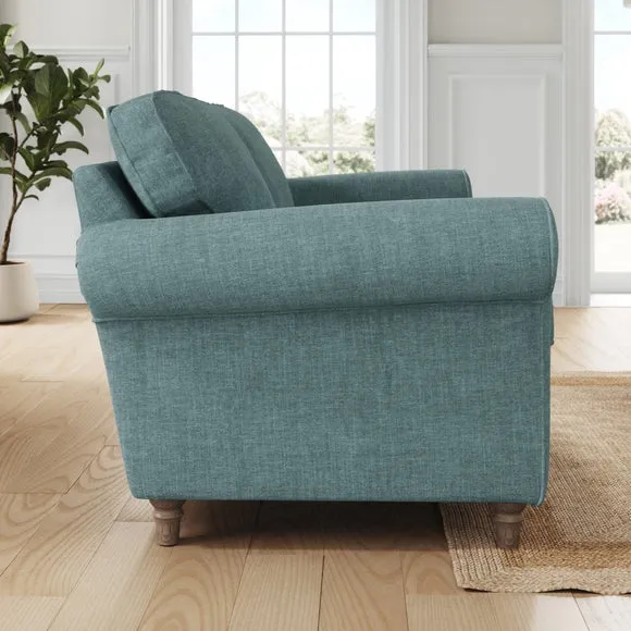 Flori Tonal Plush Chenille 3 Seater Sofa 2