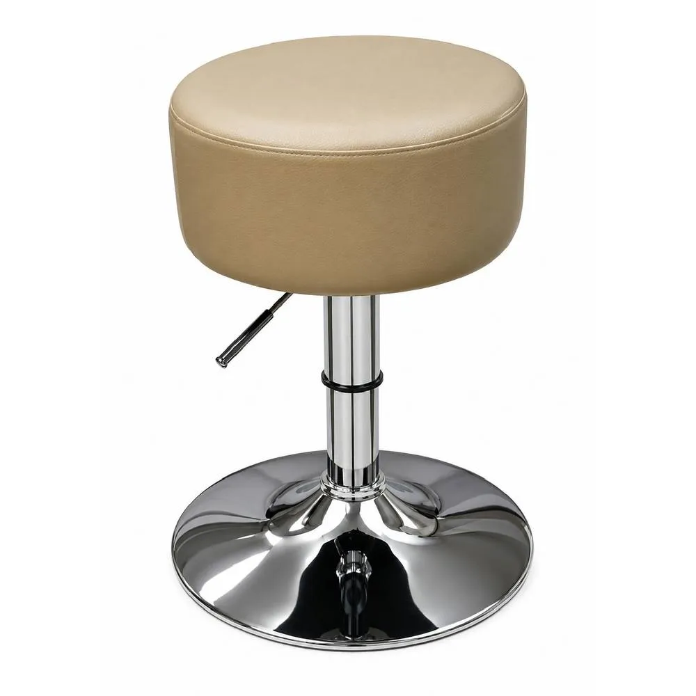 netfurniture Low Bar Stool - Cream Padded Seat Height Adjustable 3